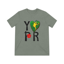Load image into Gallery viewer, Triblend Tee with YOAMOPR Logo - El Coqui and Amapola Flower Design