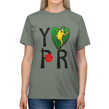 Load image into Gallery viewer, Triblend Tee with YOAMOPR Logo - El Coqui and Amapola Flower Design
