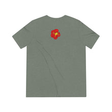 Load image into Gallery viewer, Triblend Tee with YOAMOPR Logo - El Coqui and Amapola Flower Design
