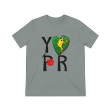 Load image into Gallery viewer, Triblend Tee with YOAMOPR Logo - El Coqui and Amapola Flower Design
